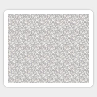 White flowers repeated pattern grey Sticker